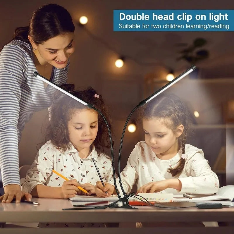 Black or white USB LED desk lamp with 26cm length for student study areas