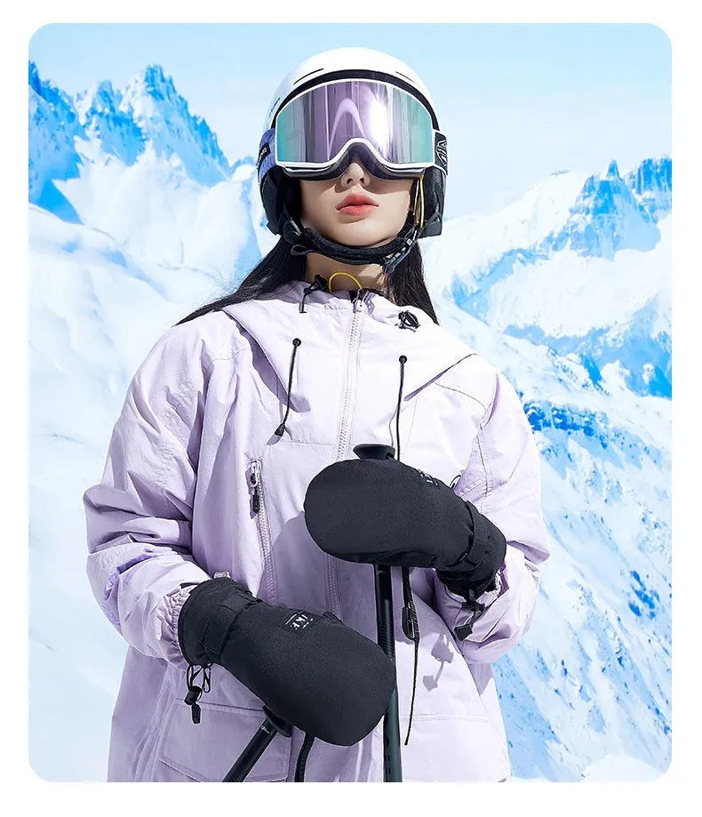 A pair of thick black touch screen compatible cycling gloves laid flat.