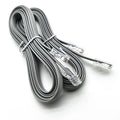 Silver grey CAT6 Ethernet cable with RJ45 connectors, 2 metres long