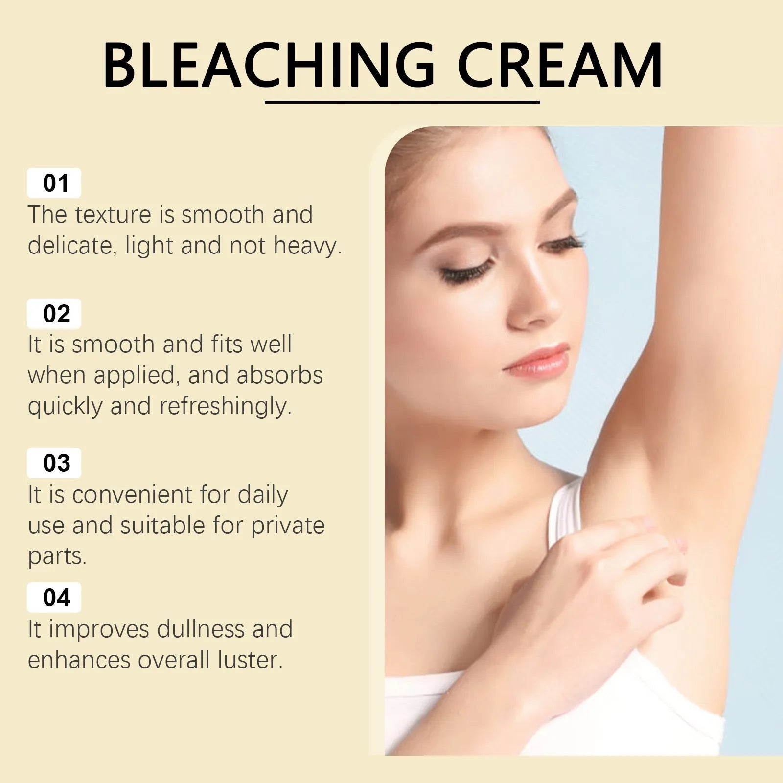 50g jar of vitamin C whitening cream with lightening ingredients for skin tone evening