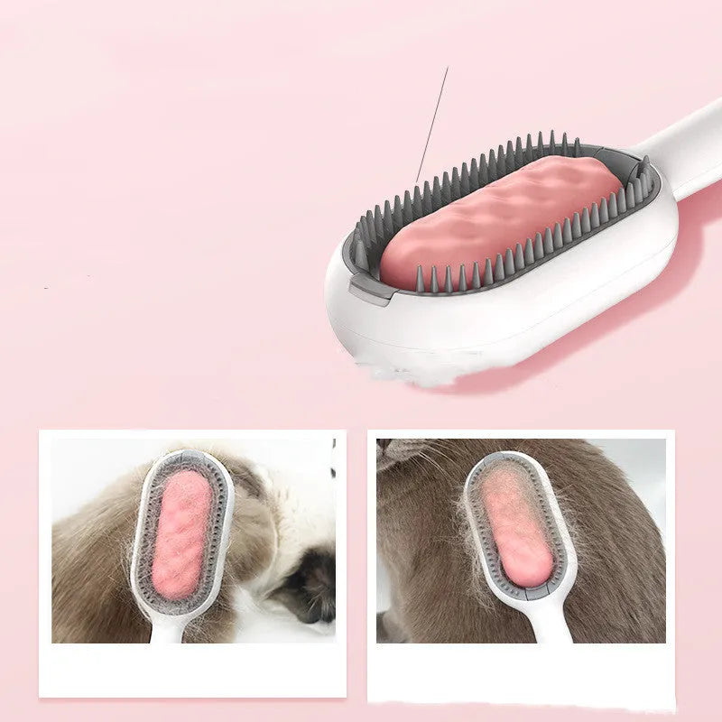 Green plastic pet hair removal comb with disposable adhesive sheets for cats and dogs.