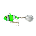 Metal sea fishing lure with rotating sequins in six colour patterns for saltwater gamefish