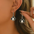 Silver retro creative women's earrings with electroplated alloy construction for OL fashion