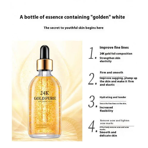 24K hyaluronic acid facial essence bottle with ginseng extract for combination skin