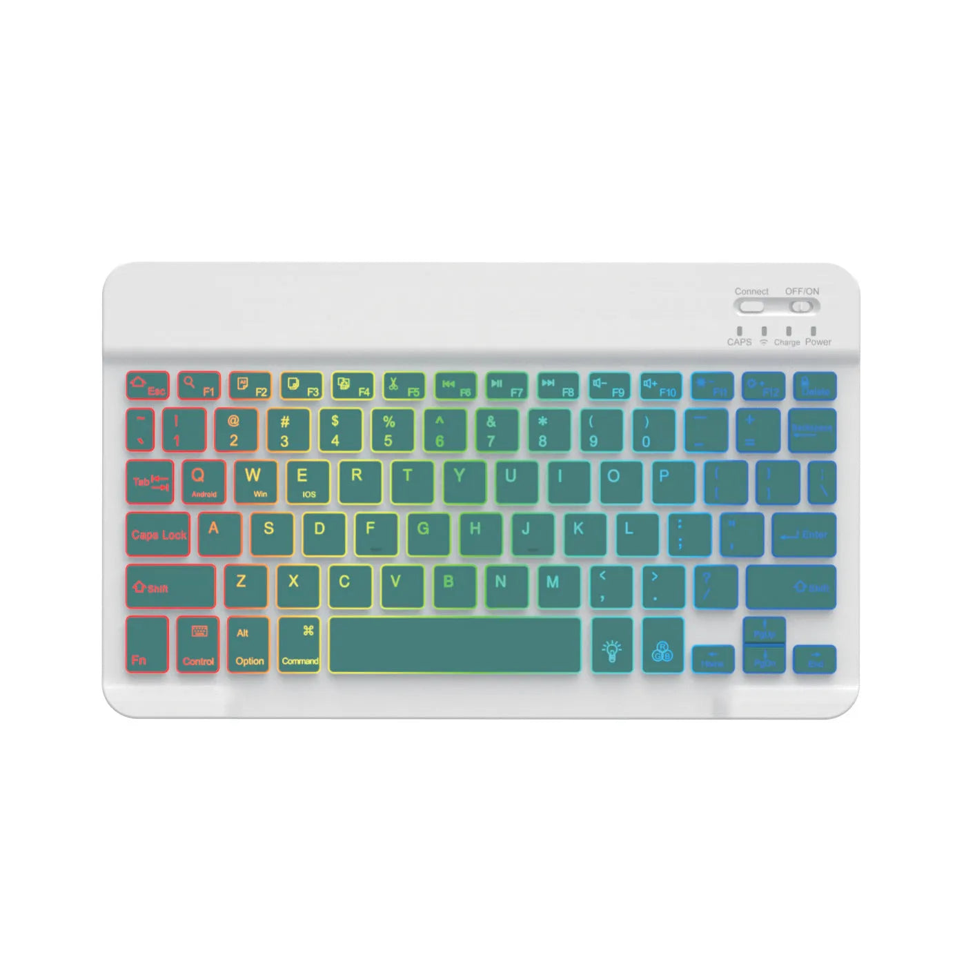 10-inch Bluetooth keyboard tablet with colourful backlighting for mobile phones and tablets