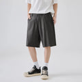 Men's apricot loose-fit Lyocell casual shorts on a plain background