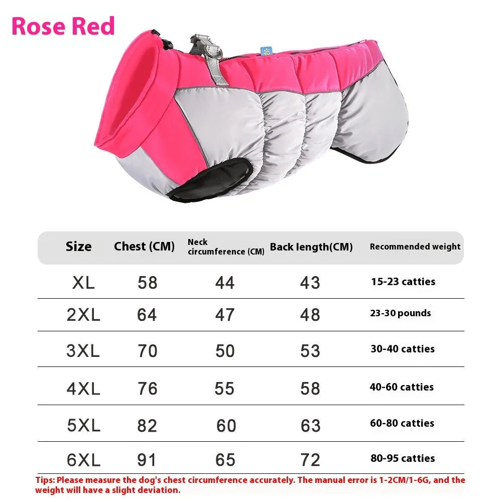 Waterproof reflective polar fleece winter coat for a large dog in casual style.