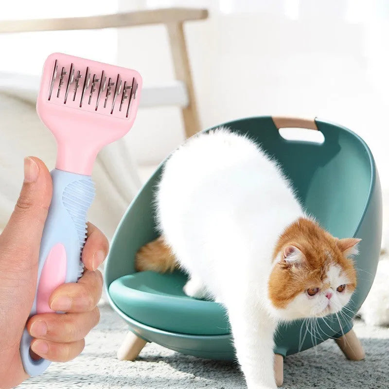 Stainless steel pet grooming comb with four different comb types