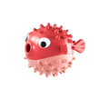 Yellow durable fish-shaped dog chew toy with textured surface for aggressive chewers.