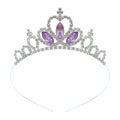 Alloy princess crown headdress with electroplated finish in gold tone with diamond colour effects