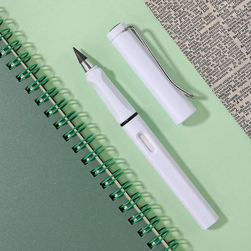 Inkless perpetual student pen with plastic shell and cartoon decoration in various lead colours