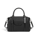 Genuine leather ladies' handbag in three colours with shoulder strap and lock fastener