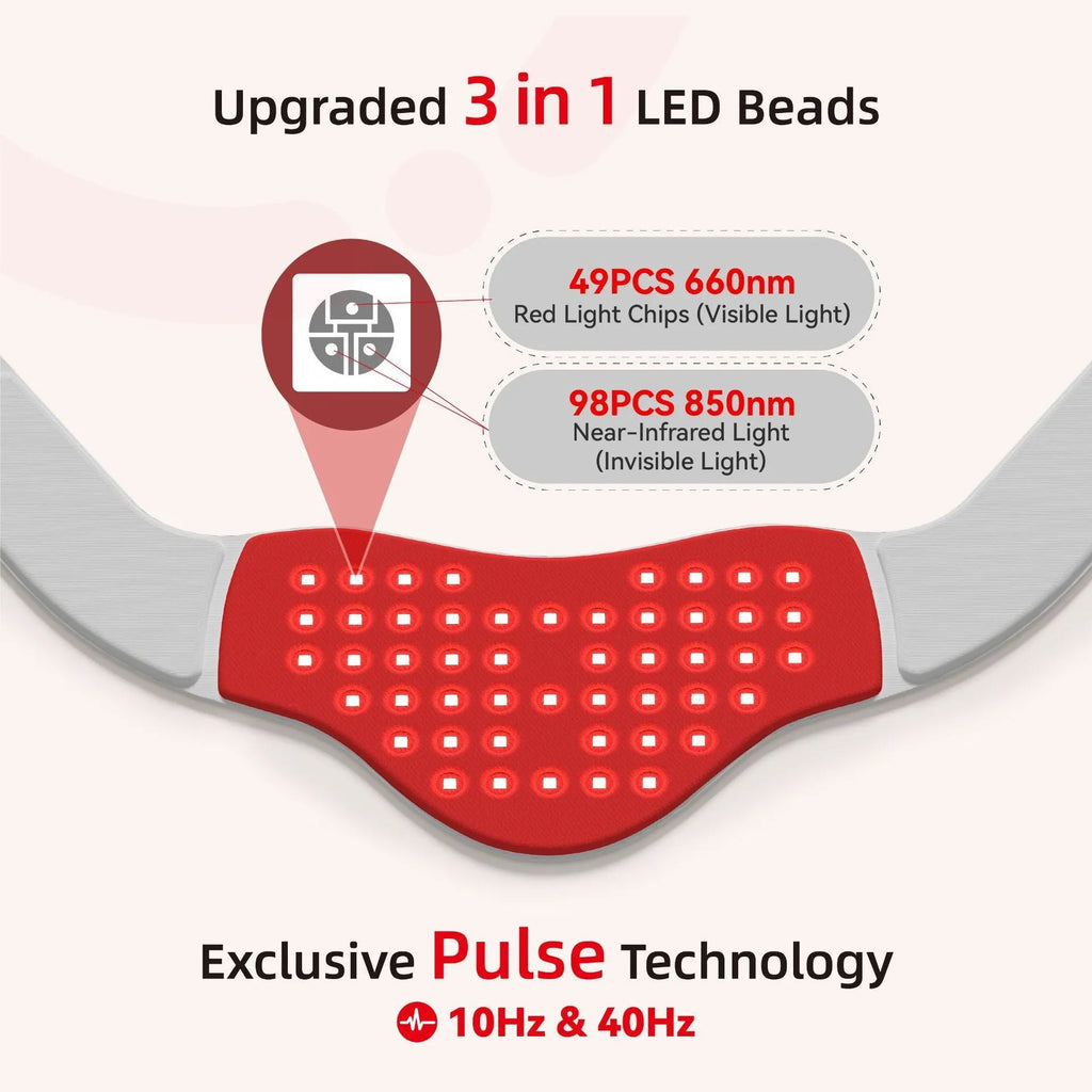 Red light therapy neck mask with ABS controller for cervical vertebra physiotherapy