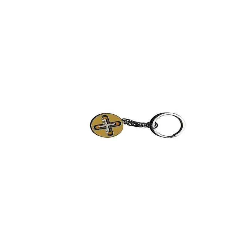 Colourful pendant keychain made of zinc alloy in eight colour options including black, blue, green, pink, purple, red, sky blue, yellow.