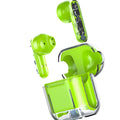 TM10 true wireless Bluetooth earbuds with charging case in white pink and green