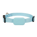 Adjustable pet positioning collar with Bluetooth tracker in black, blue, or pink colours for cats and puppies