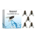 Five small, soft silicone fishing lures with biomimetic insect design on a blue background.