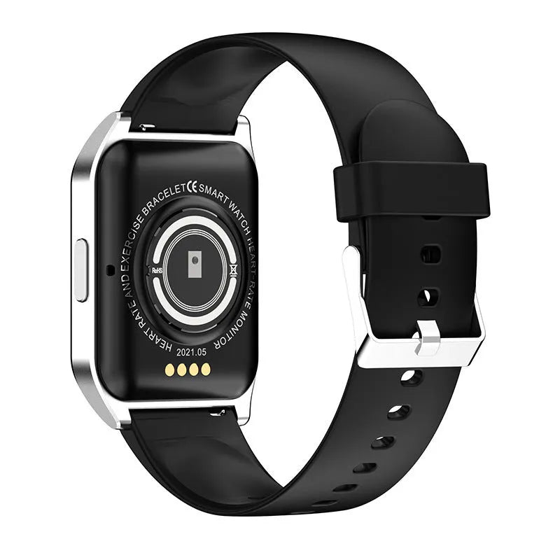 Smart watch with 1.69-inch screen and silicone strap for Bluetooth calls and heart rate monitoring