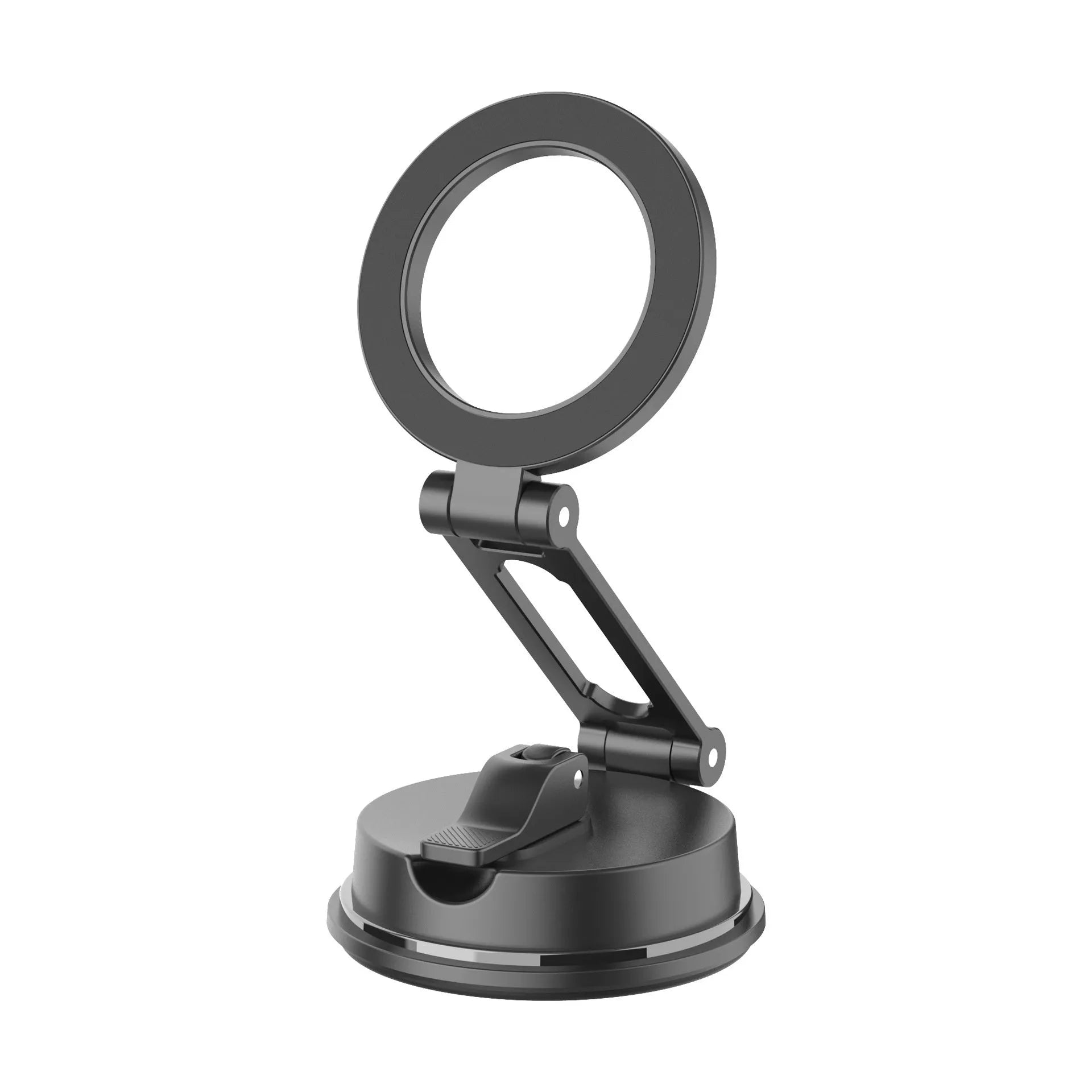 Black H154 car magnetic phone holder with suction cup mount for dashboard or windscreen