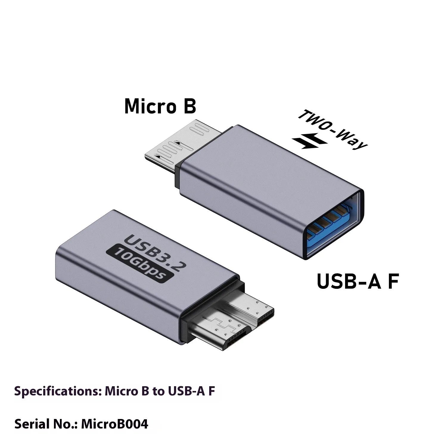 USB Type-C and USB-A to Micro B adapter for data transfer and charging compatible with mobile phones and hard drives