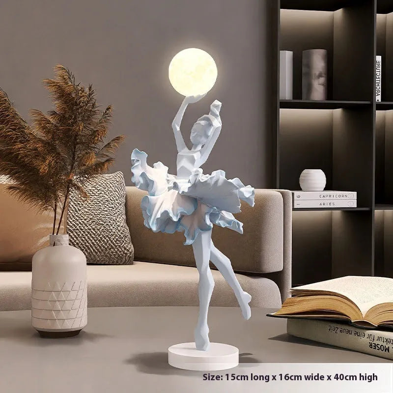 Small modern resin night light with USB charging in black gold, white, pink, or light blue colour