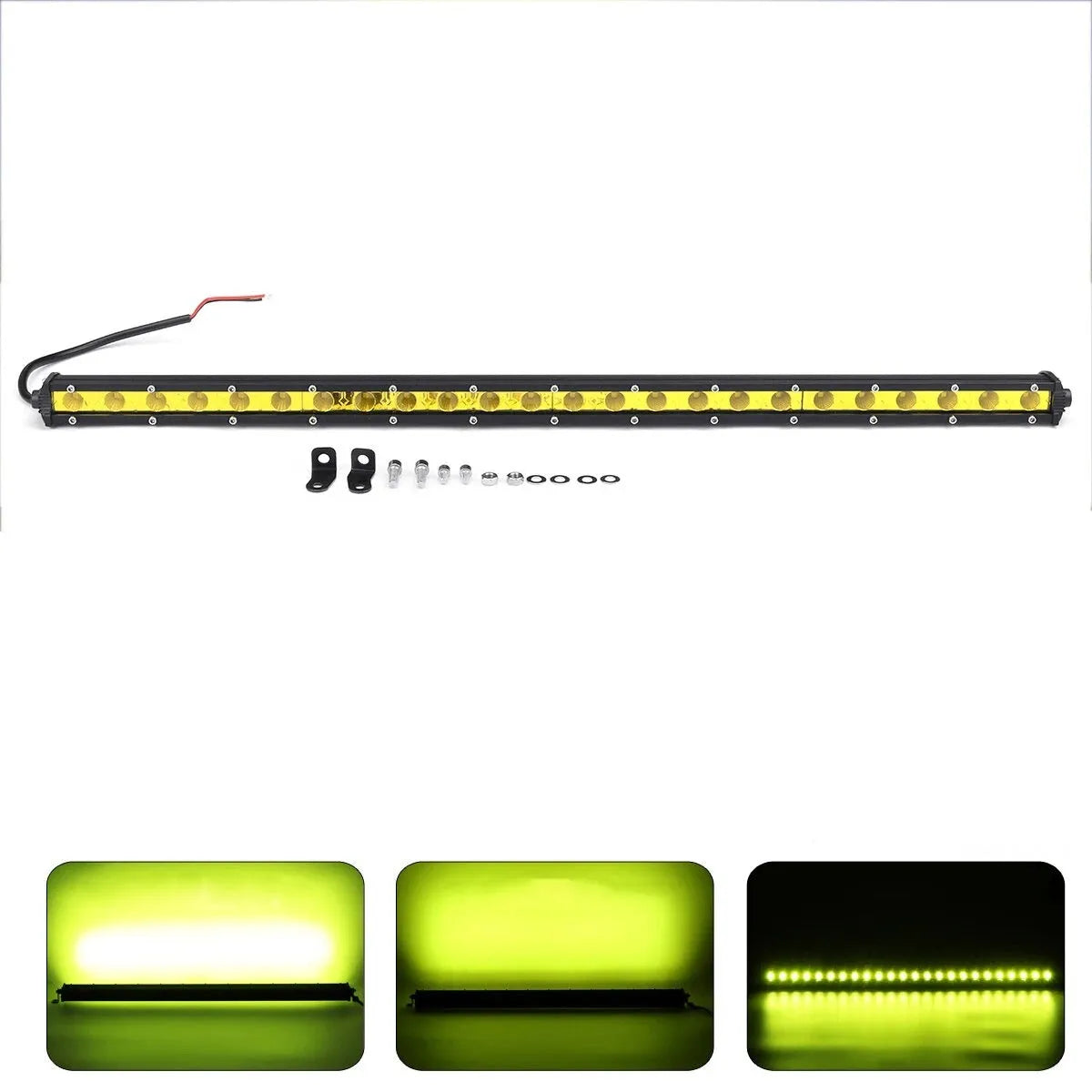 25 inch single row LED car light bar with aluminium housing and mounting brackets