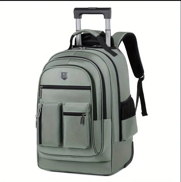 Ultra-light trolley backpack 16-inch Oxford cloth waterproof grey single-directional wheel travel bag