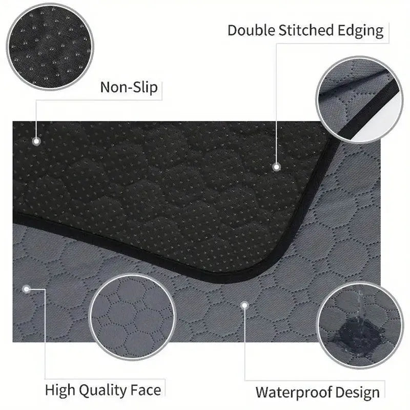 Pet Parents washable dog pee pad in neutral colour on a wooden floor