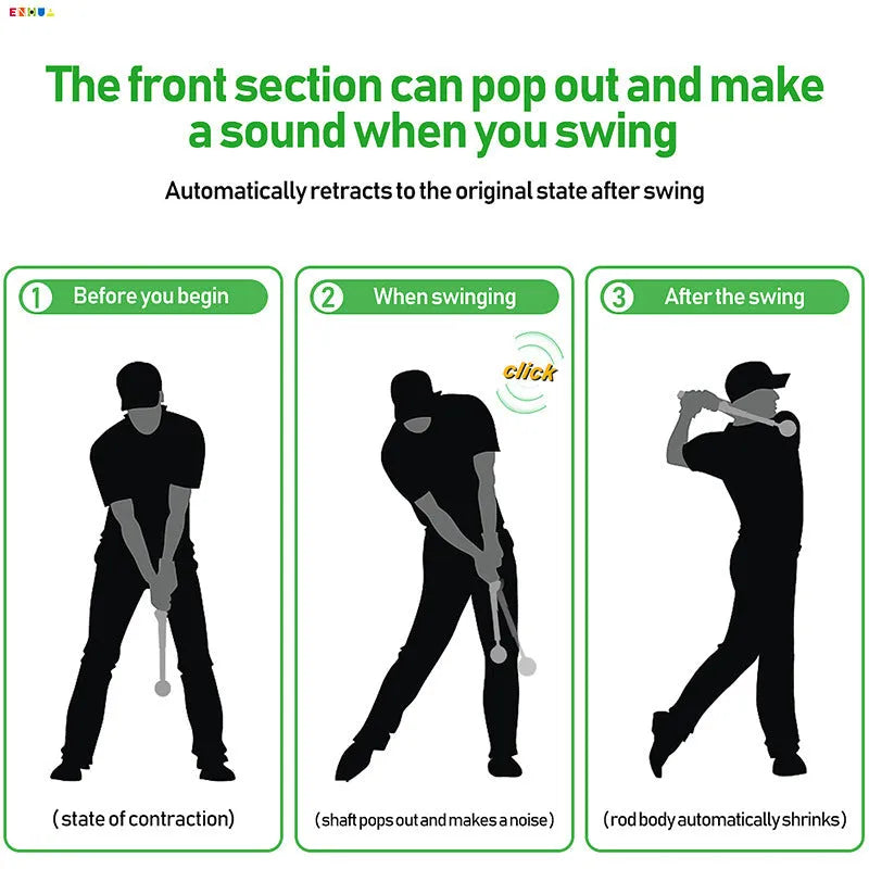 Golf telescopic swing simulator in stainless steel with three colour options