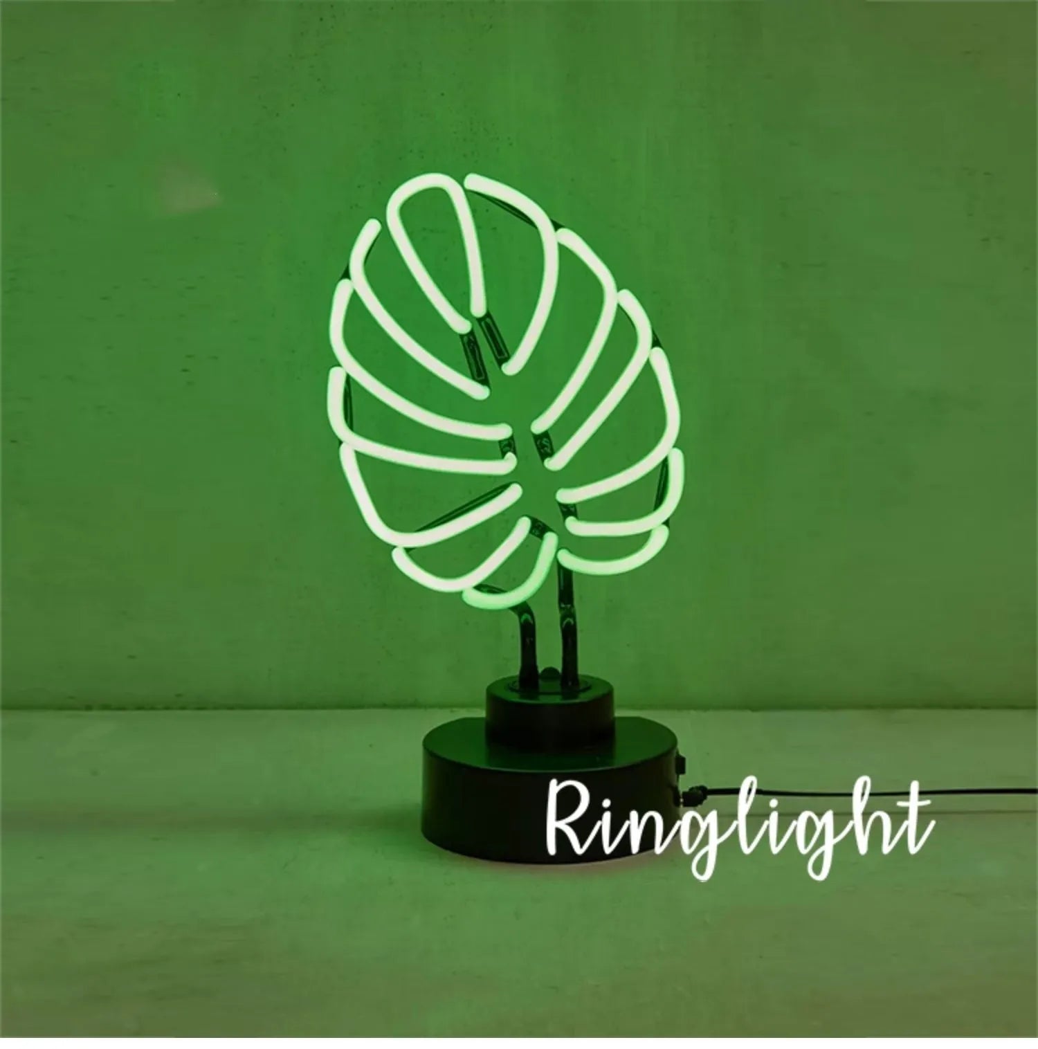 Handmade bamboo-shaped white and green USB desktop lamp in two sizes.