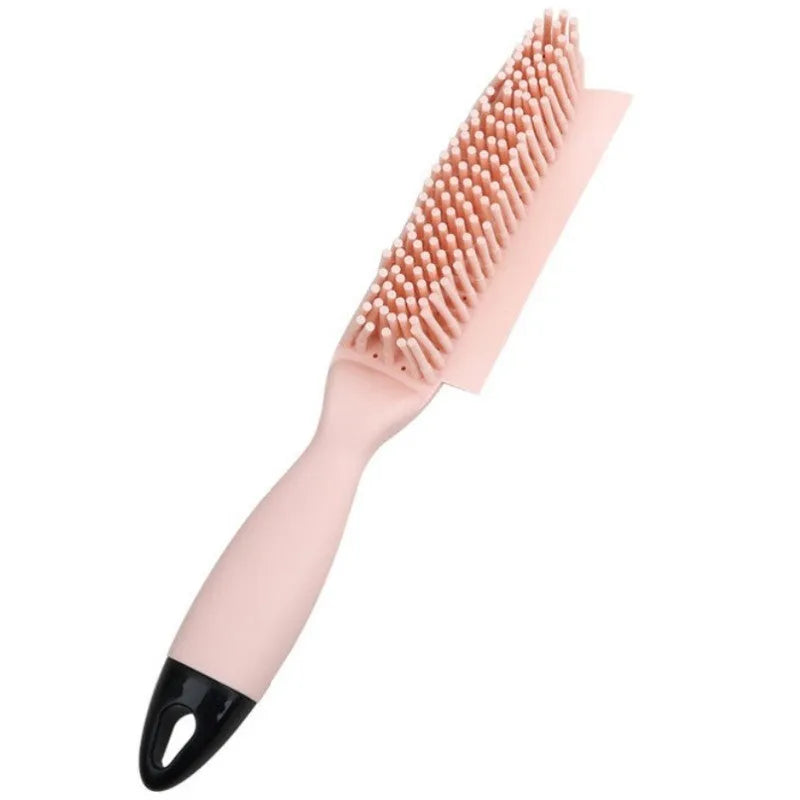 Green pet grooming brush with massage nodules and removable wool sticker for hair collection