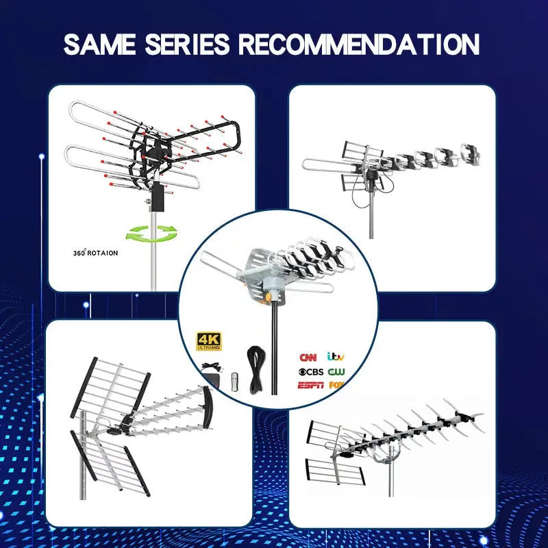 GR-1002 outdoor rotatable high gain digital TV antenna receiver for improved signal reception.