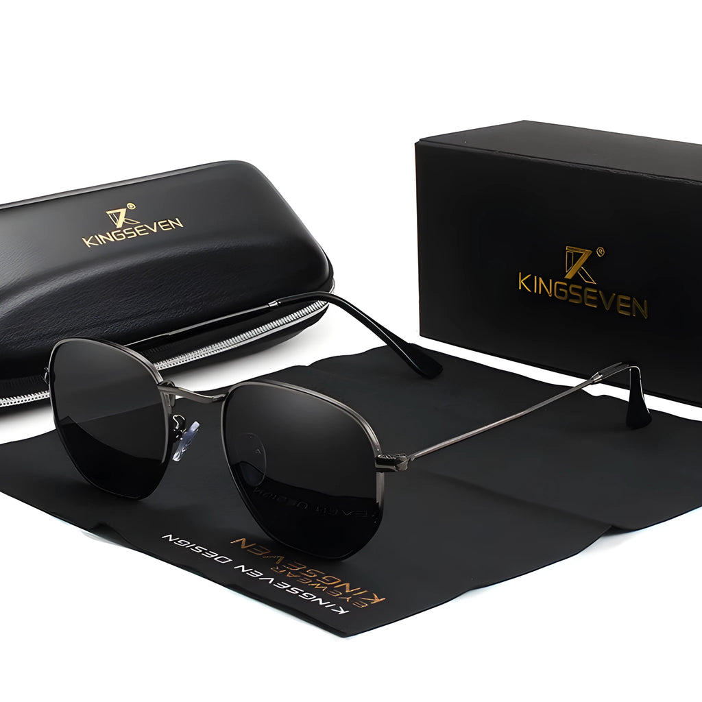Men's classic round retro sunglasses in black and silver colour options