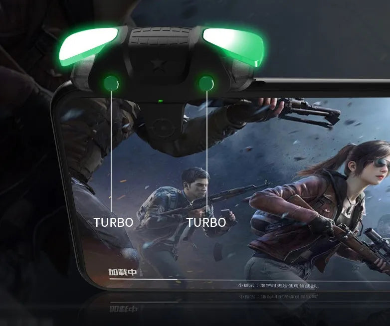 Black F5 wired USB-C mobile game controller for smartphones showing compact size