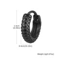 Men's stainless steel hip hop ear rings with snake pattern design in black and gold colour options