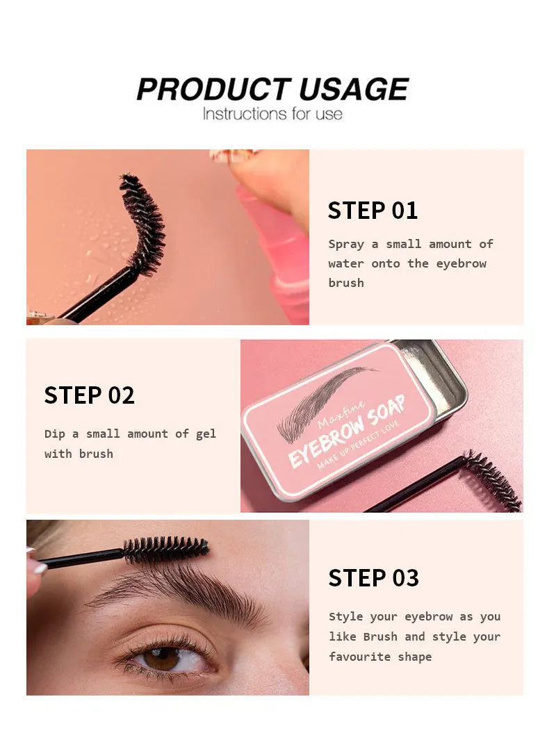 Eyebrow cream kit showing 10g dye ointment and an eyebrow brush for natural brow definition.