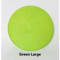 Rubber dog Frisbee toy in green large size option for outdoor fetch games with pets