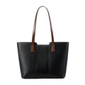 Women's black genuine leather crossbody bag with horizontal square shape and single shoulder strap