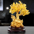 Citrine small water turtle money tree Feng Shui ornament with Chinese style animal modelling