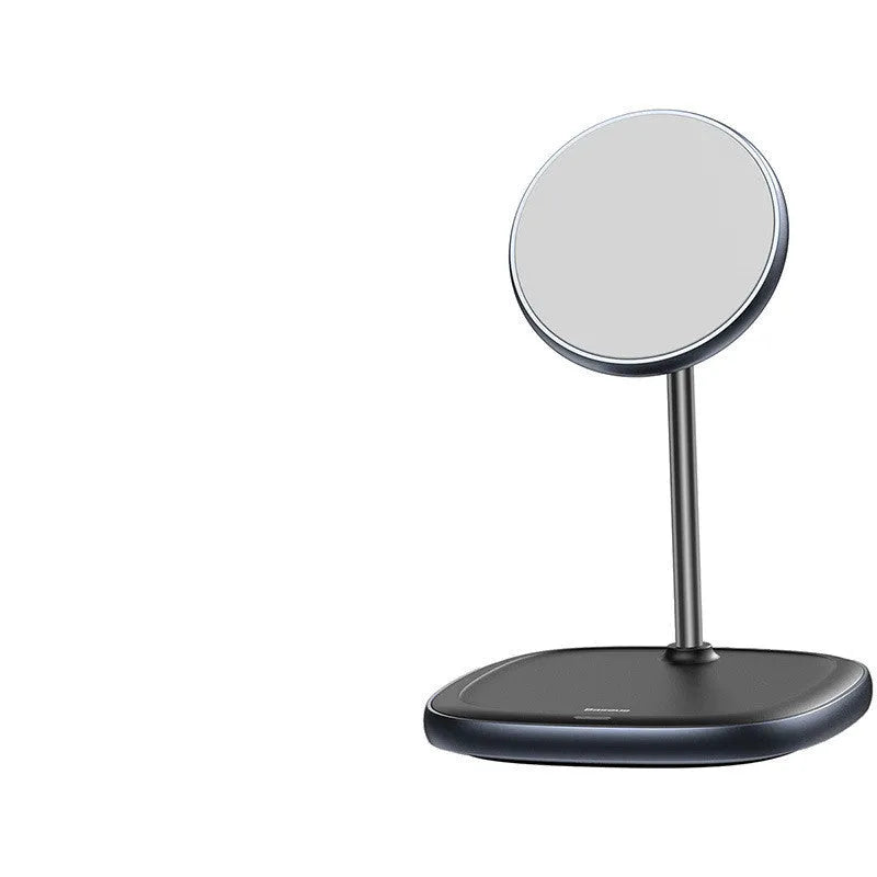 Swan magnetic desktop wireless charger stand for iPhone 12 in black or white colours