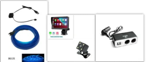 7-inch portable car smart screen display with retractable bracket mounted on windshield