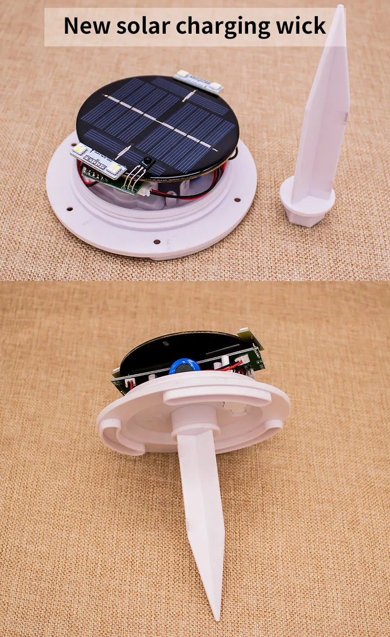 LED spherical garden light with remote control showing multiple colour options