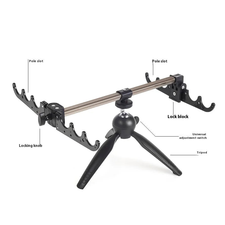 Aluminium alloy ice fishing triangle rod holder tripod bracket on ice.