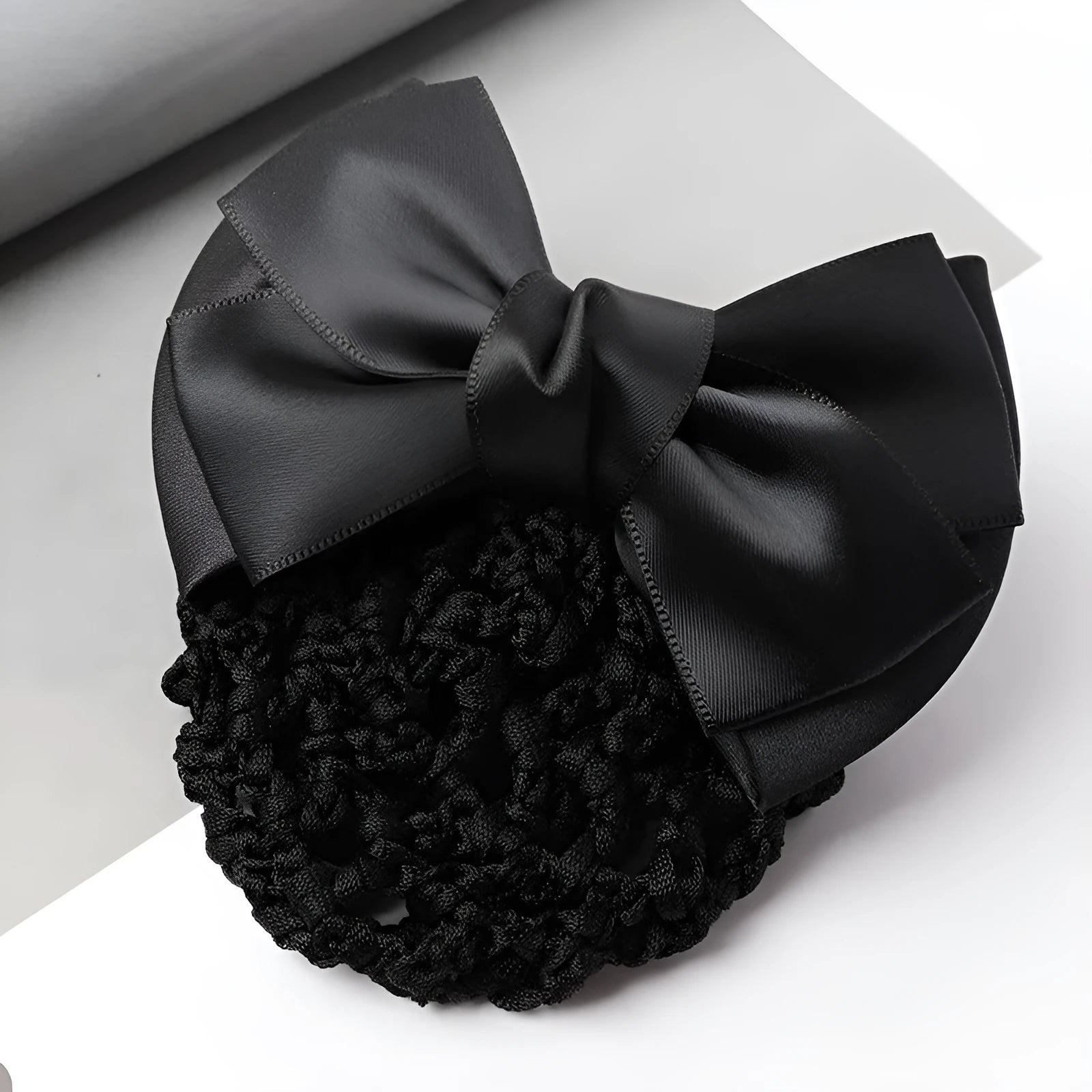 Professional double bow hair net with elastic band in various colour options