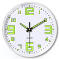 20cm diameter luminous wall clock with plastic modern shell in various colour options