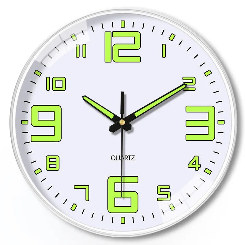 20cm diameter luminous wall clock with plastic modern shell in various colour options