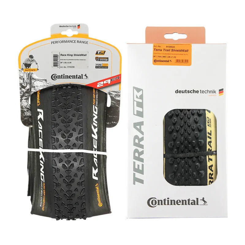 Mountain bike folding outer tyre with yellow sidewall, shown in 27.5x2.2 size.