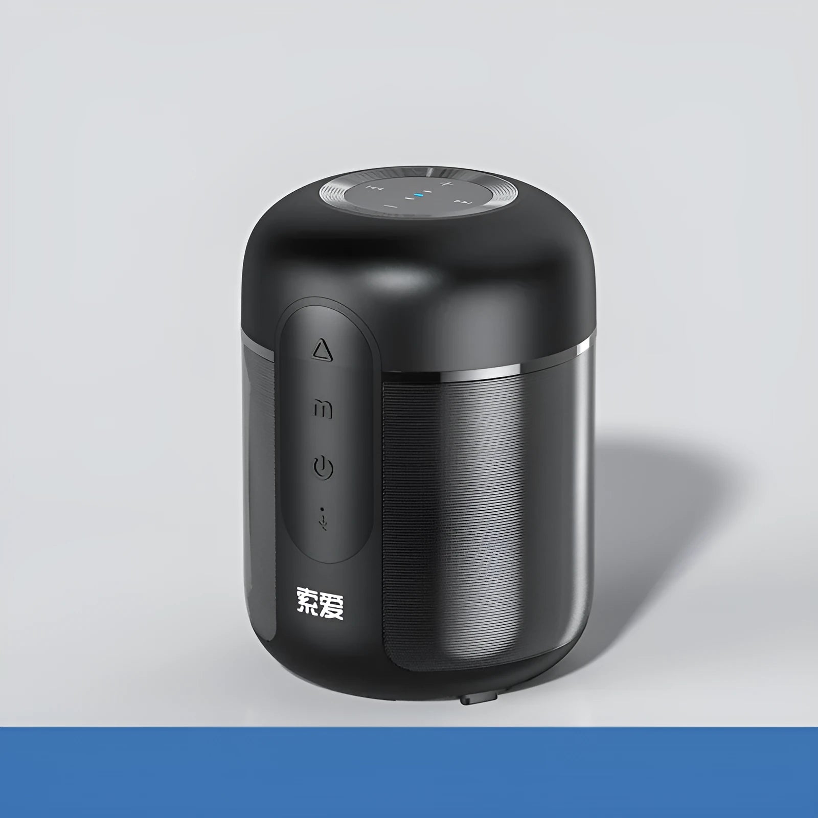 Black portable Bluetooth speaker measuring 72mm by 99mm with 30W output power
