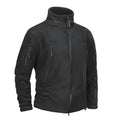 Men's thick military army fleece jacket, windproof thermal, cashmere lining, solid colour, zip front, turn-down collar