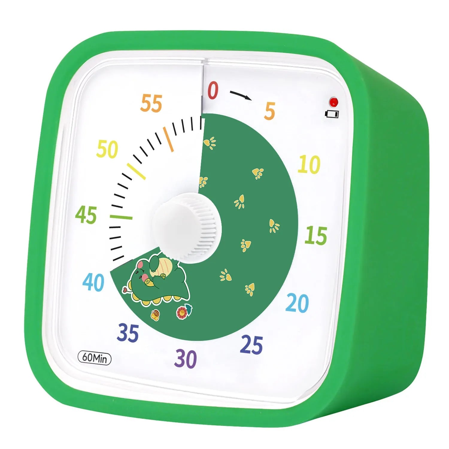 Anti-fall cartoon children's mute timer alarm clock with plastic shell in blue rainbow colour, compact 10x10x6cm size